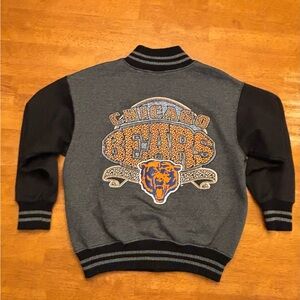 Vintage Chicago Bears Logo Kids S Jacket Black and heather black